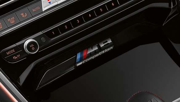 Competition Badge BMW M8 Competition Gran Coupé F93 Centre console with Competition Badge BMW M8 Competition Gran Coupé F93 2020 interior