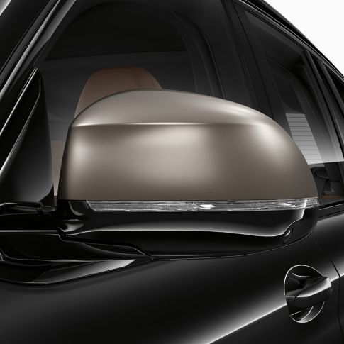 BMW X3 M40i와 BMW X3 M40d SUV, 미러 캡 G01 BMW X3 M40i 및 BMW X3 M40d SUV 블랙 사파이어 메탈릭, 외관, 세리움 그레이 색상의 아연 도금 미러 캡 G01