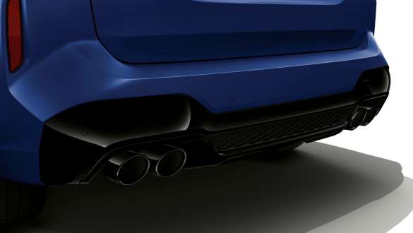 M 스포츠 배기 시스템 BMW X3 M 컴피티션 F97 LCI 페이스리프트 2021 BMW X3 M 컴피티션 F97 LCI 페이스리프트 2021 프로즌 마리나 베이 블루 메탈릭 M 스포츠 배기 시스템 후면도