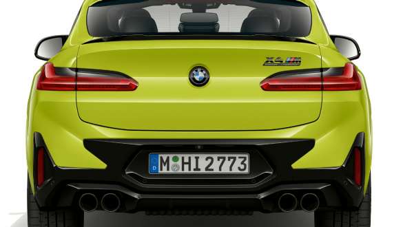 후면 디자인 BMW X4 M 컴피티션 F98 LCI 페이스리프트 2021 BMW X4 M 컴피티션 F98 LCI 페이스리프트 2021 상파울루 옐로우 리어 디자인 후면도