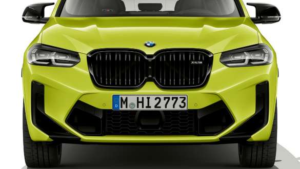 전면 디자인 BMW X4 M 컴피티션 F98 LCI 페이스리프트 2021 BMW X4 M 컴피티션 F98 LCI 페이스리프트 2021 상파울루 옐로우 프런트 디자인 정면도