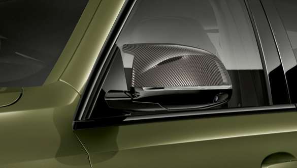 M carbon mirror caps BMW X6 M Competition SUV F96 M carbon mirror caps BMW X6 M Competition F96 2020 BMW Individual Special Paint Urban Green SUV exterior