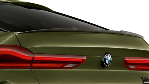 M carbon rear spoiler BMW X6 M Competition SUV F96 M carbon rear spoiler BMW X6 M Competition F96 2020 BMW Individual Special Paint Urban Green SUV exterior