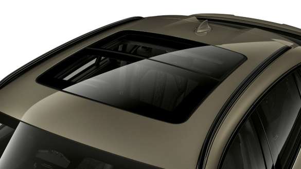 BMW X6 Panorama glass roof SUV G06. Close-up view of the BMW X6 Panorama glass roof SUV G06.