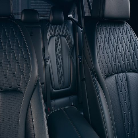 BMW X6 upholstery. BMW X6 interior with view of upholstery.