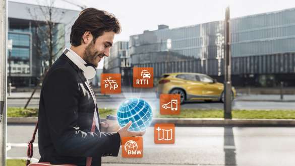 Man holds the ConnectedPackage Professional. Man holds the ConnectedPackage Professional in his hand.