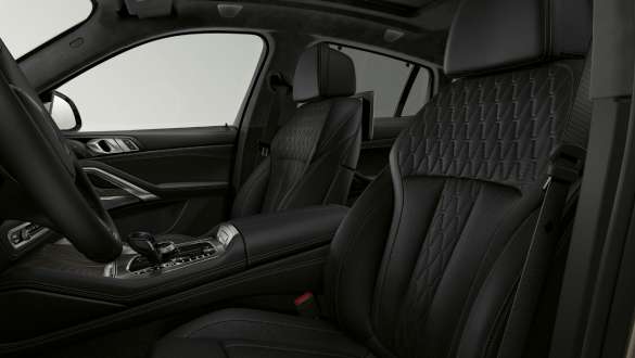 BMW X6 sport seats SUV G06. BMW X6 interior with focus on sport seats SUV G06.