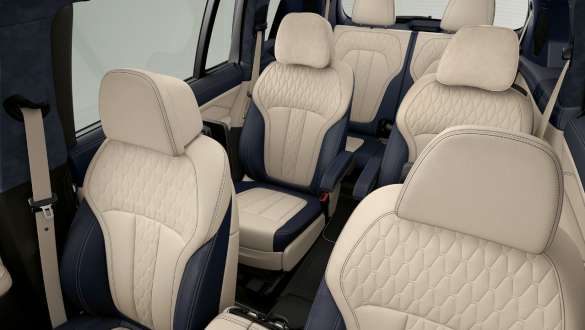 BMW X7 Six seater SUV G07 Slanted top view of the six seats of the BMW X7 SUV G07