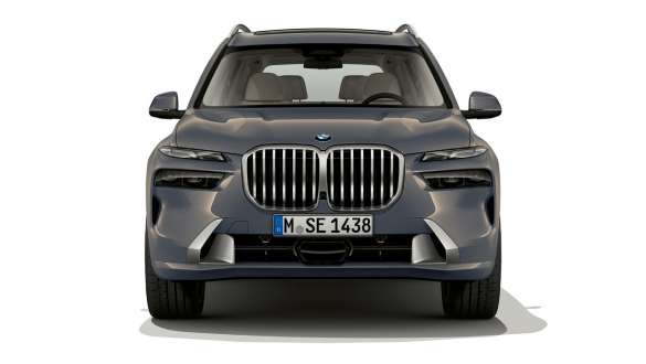 BMW X7 G07 LCI 정면도, 스파클링 쿠퍼 메탈릭 그레이, 디자인 퓨어 엑설런스 BMW X7 G07 LCI 정면도, 정지, 메탈릭 그레이 스파클링 쿠퍼, 디자인 퓨어 엑설런스