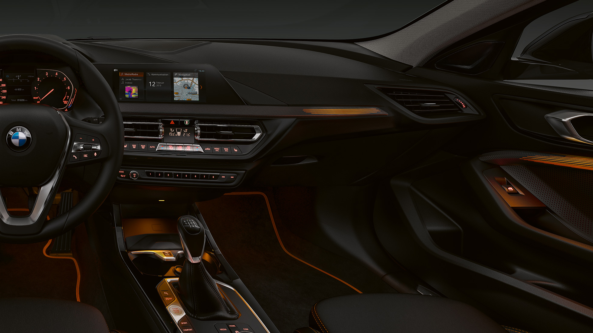 Interior trim finishers 'Illuminated Berlin' F40. BMW 1 Series Model Sport Line, interior trim finishers 'Illuminated Berlin' F40.