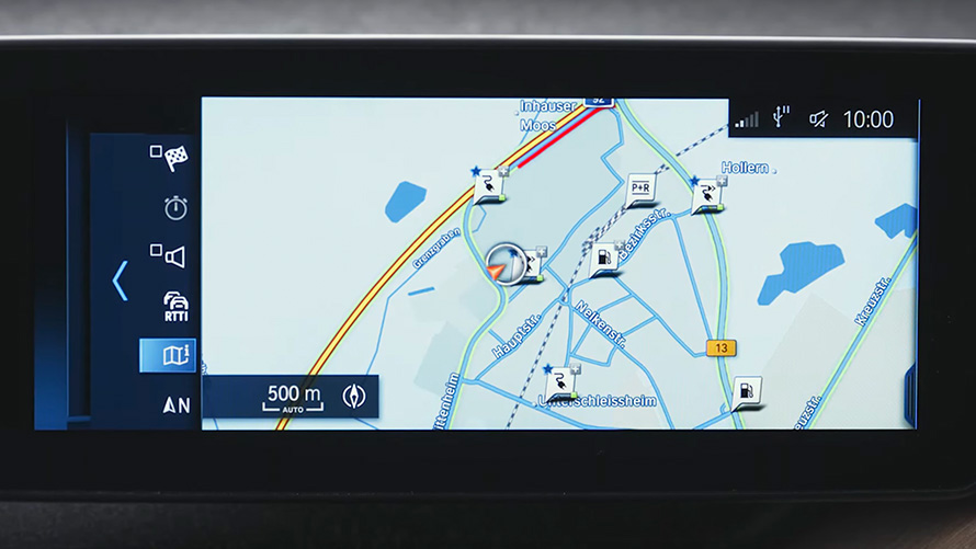 BMW 3 시리즈 세단 G20 BMW 플러그인 하이브리드 네비게이션 시스템 BMW 3 시리즈 세단 G20 BMW 플러그인 하이브리드 네비게이션 시스템 클로즈업