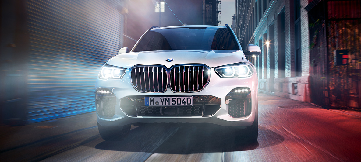 BMW X5 front Front shot of the BMW X5 in an urban setting
