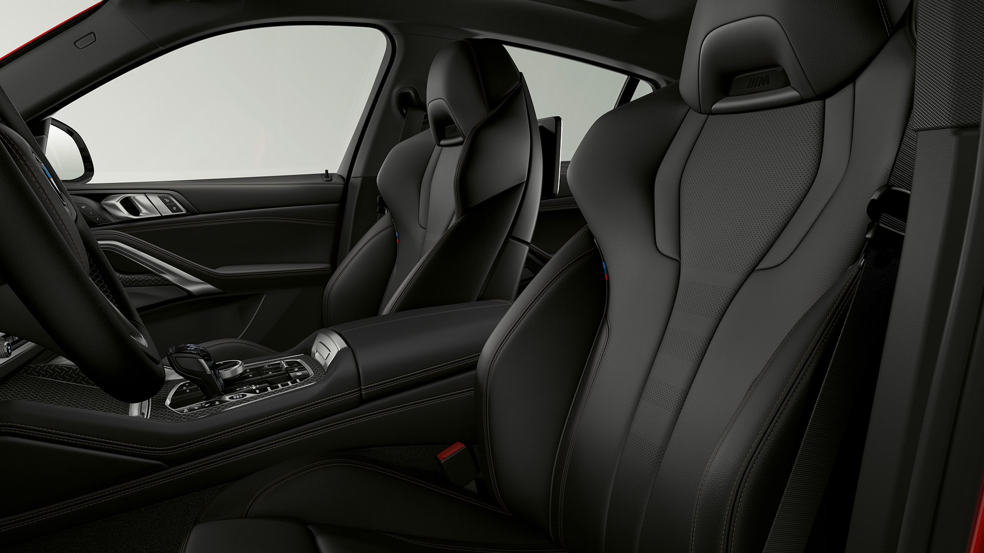 BMW X6 with BMW xLine, upholstery SUV G06. BMW X6 Interior with BMW xLine with focus on upholstery SUV G06.