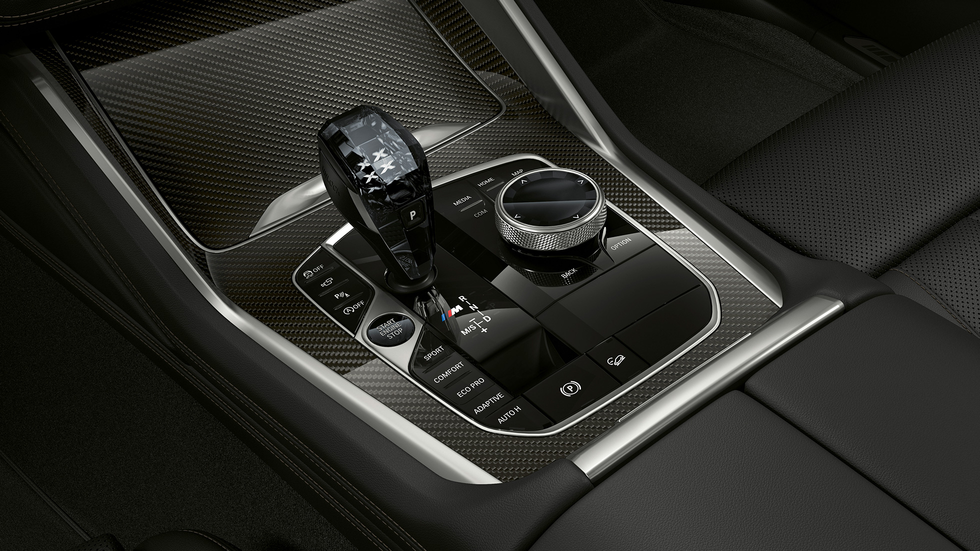 BMW X6 with BMW xLine, centre console SUV G06. BMW X6 Interior with BMW xLine with focus on centre console SUV G06.
