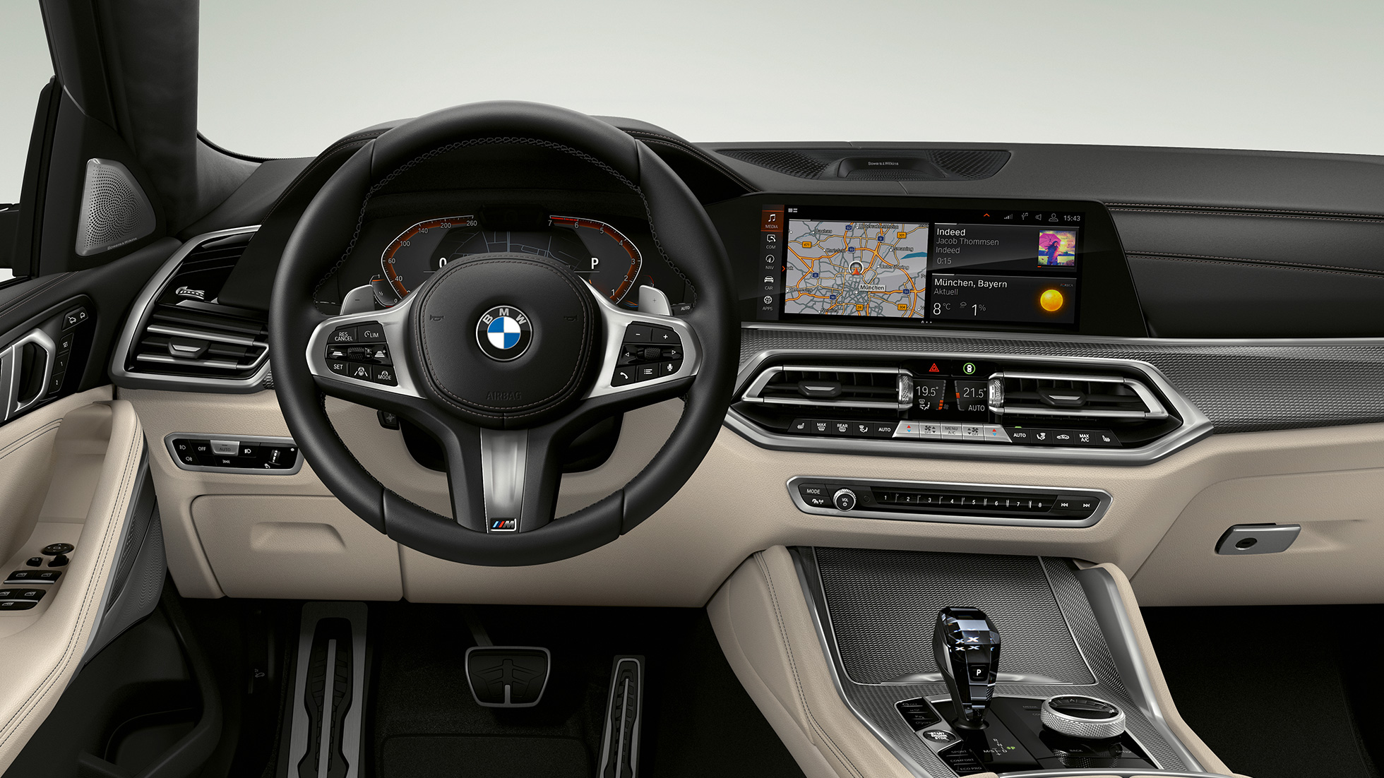 BMW X6 with M Sport package, cockpit SUV G06. BMW X6 Interior with M Sport package with focus on the cockpit SUV G06.