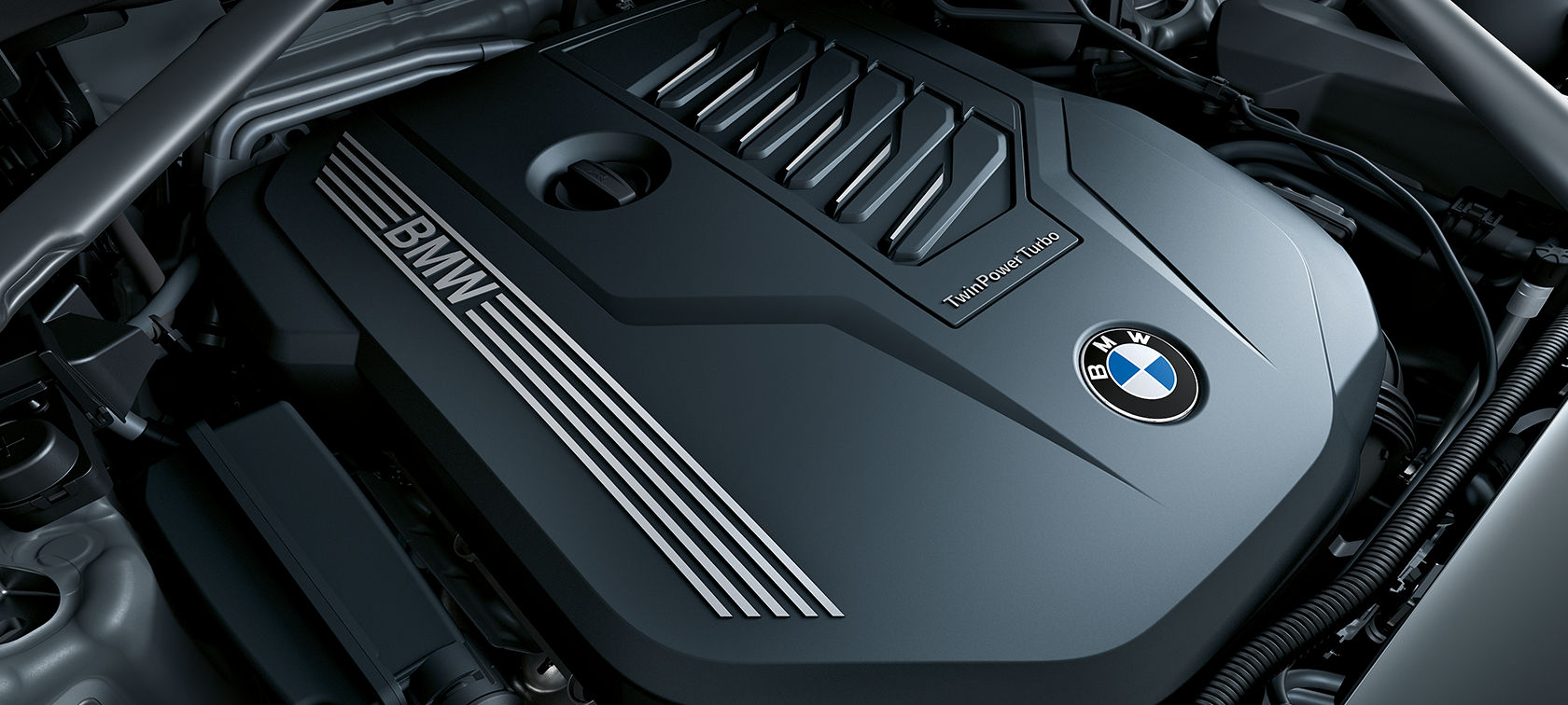 BMW X7 BMW TwinPower Turbo SUV G07 BMW TwinPower Turbo engine, close-up SUV G07