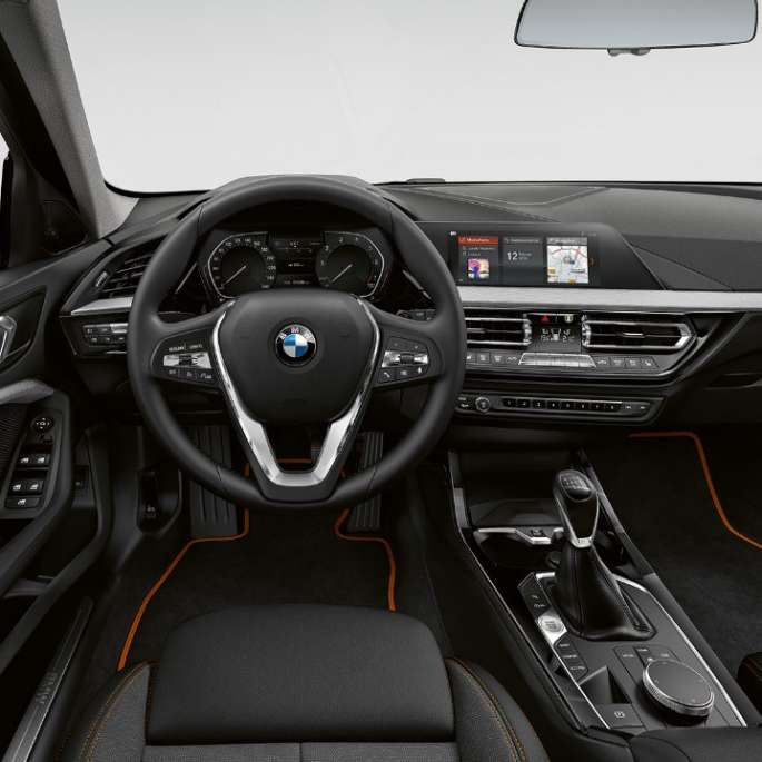 BMW 1 Series Model Sport Line, cockpit with Sport leather steering wheel F40.