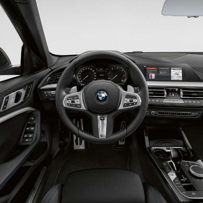 BMW 1 Series Model M Sport, cockpit with M Leather steering wheel F40.