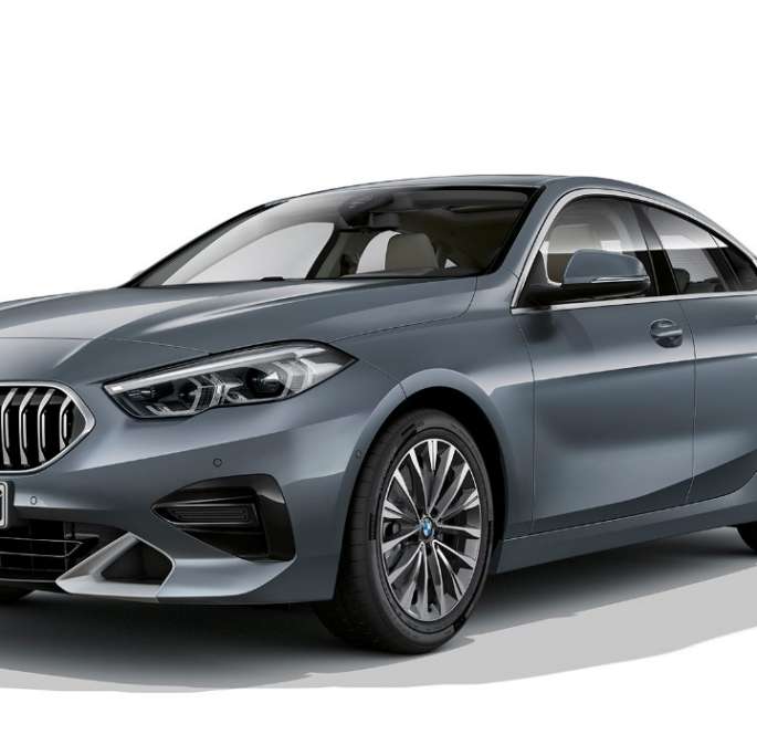 BMW kidney grille BMW 2 Series Gran Coupé Model Luxury Line Storm Bay metallic F44 three-quarter front view