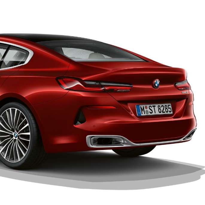 BMW 8 Series Gran Coupé, base model three-quarter rear shot G16